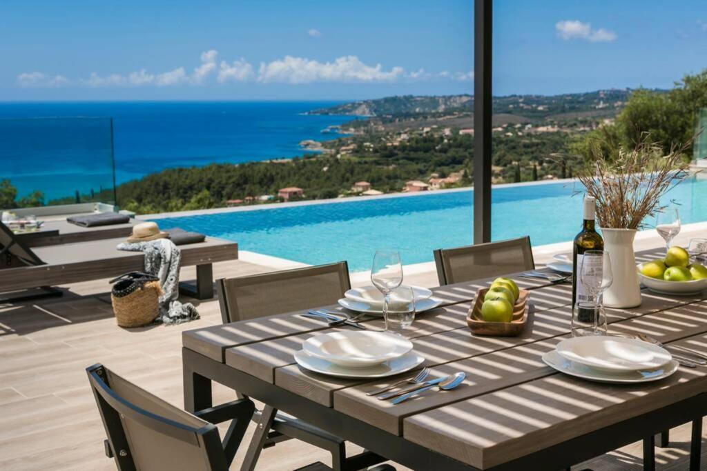 Color Villas-New Villa Green At Trapezaki With Private Pool Mousata Luaran gambar