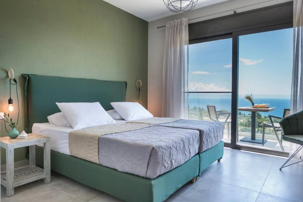 Color Villas-New Villa Green At Trapezaki With Private Pool Mousata Luaran gambar