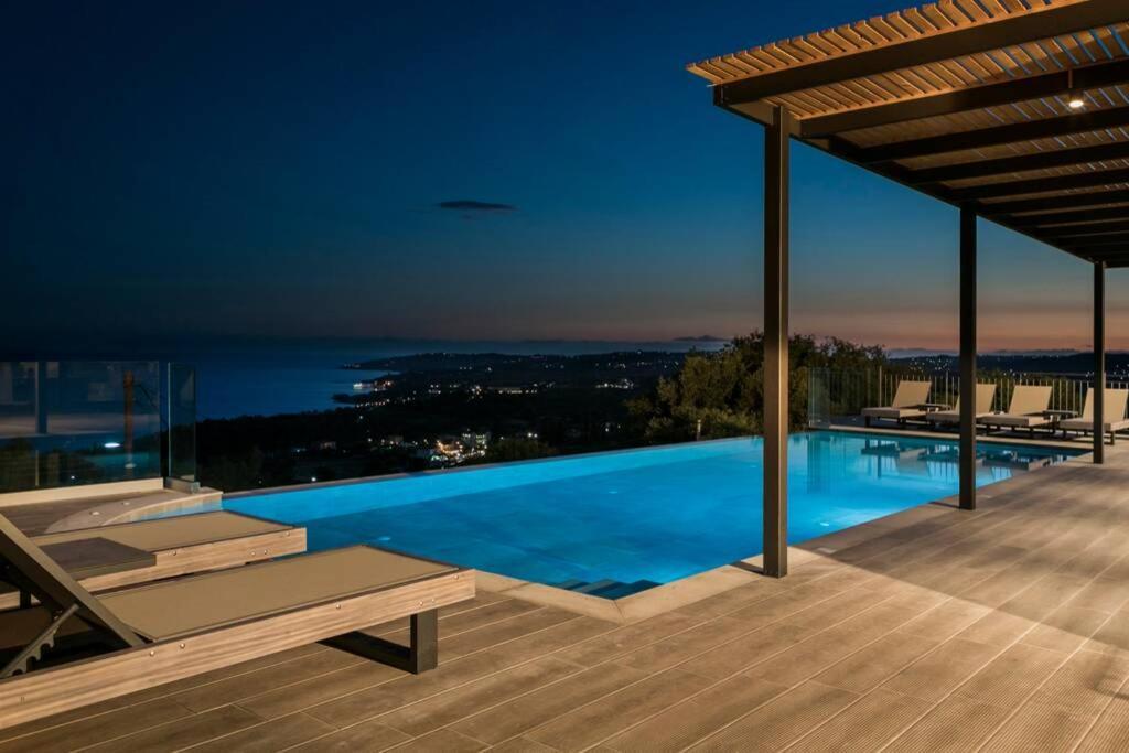 Color Villas-New Villa Green At Trapezaki With Private Pool Mousata Luaran gambar